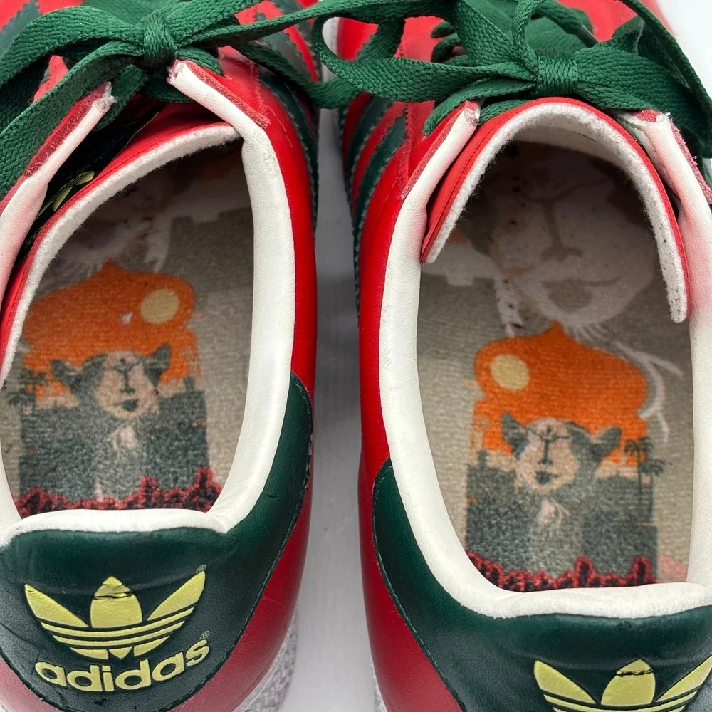 Adidas Gazelle Marrakesh City Series Red Green Leather Sneakers GZ0832 Mens 9
